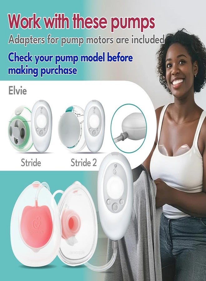 نينس سابلاي أكواب تجميع حليب الثدي القابلة للارتداء من نينيسبلاي، متوافقة مع مضخات الثدي إلفي سترايد سترايد 2. حواف سيليكون 24 مم، ملحقات قطع غيار المضخة، حشوات 19 مم و21 مم. - Image 2